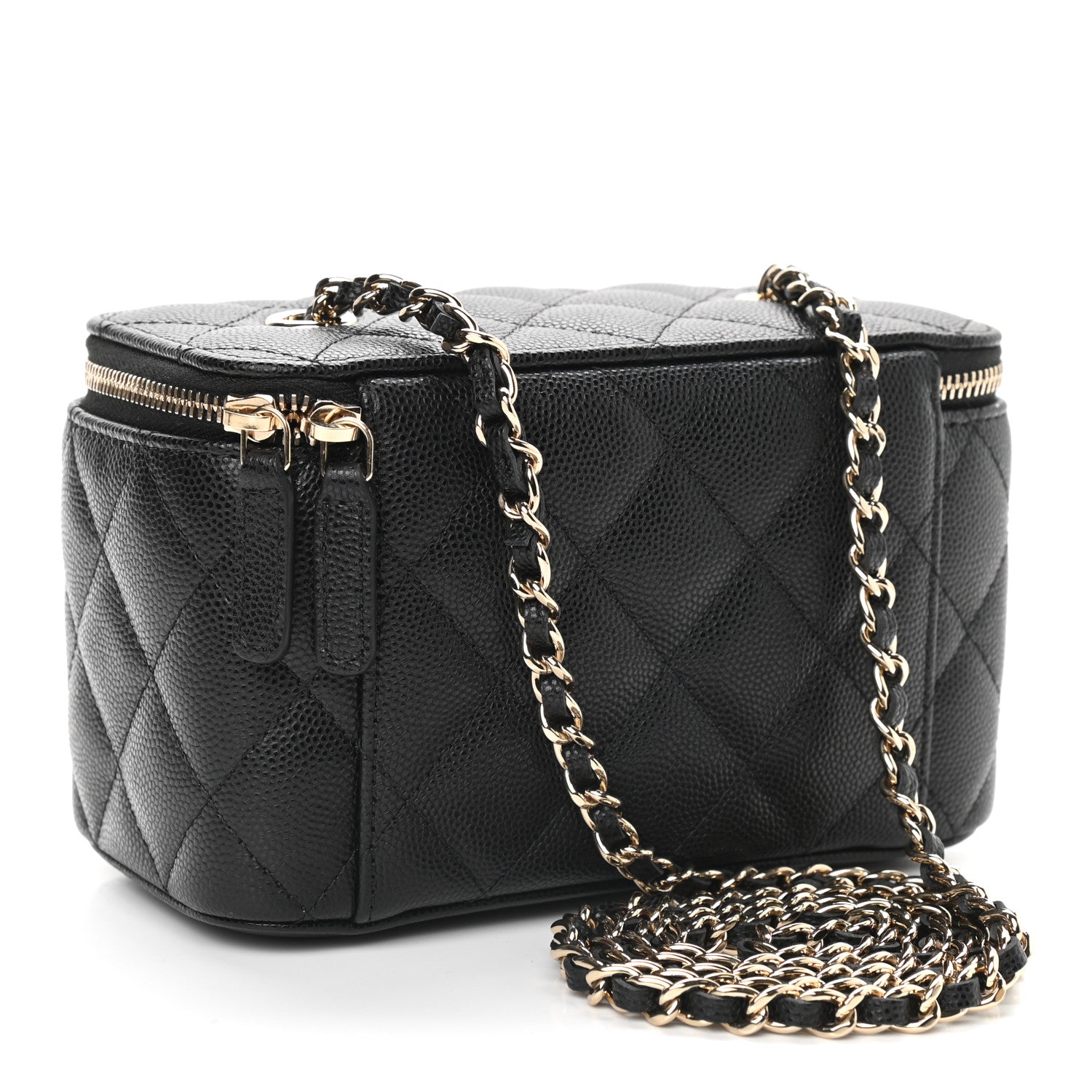 Chanel Caviar Quilted Small Vanity Case With Chain Black 3 of 9