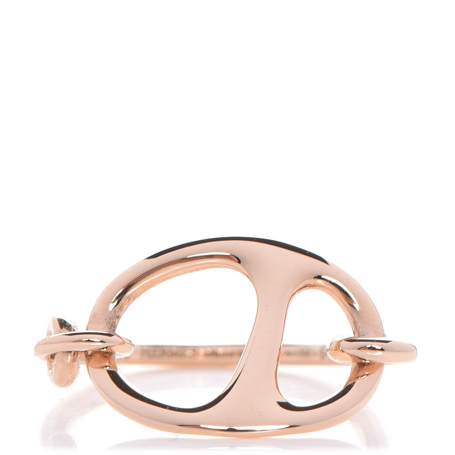 Hermes 18K Rose Gold Small Chaine d'Ancre Punk Ring 51 5.75 1 of 9