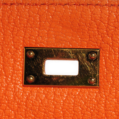 Hermes Chevre Mysore Kelly Longue Wallet Orange 15 of 18