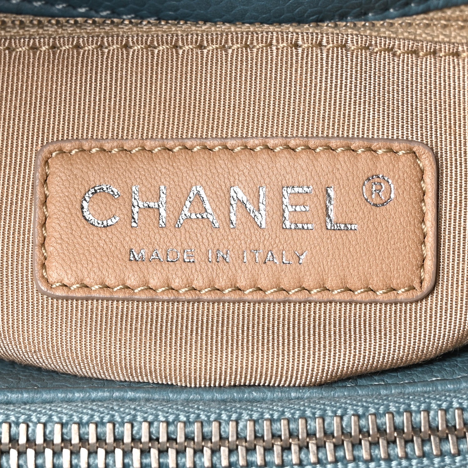 Chanel Caviar Quilted CC Timeless Soft Tote Blue 6 of 10