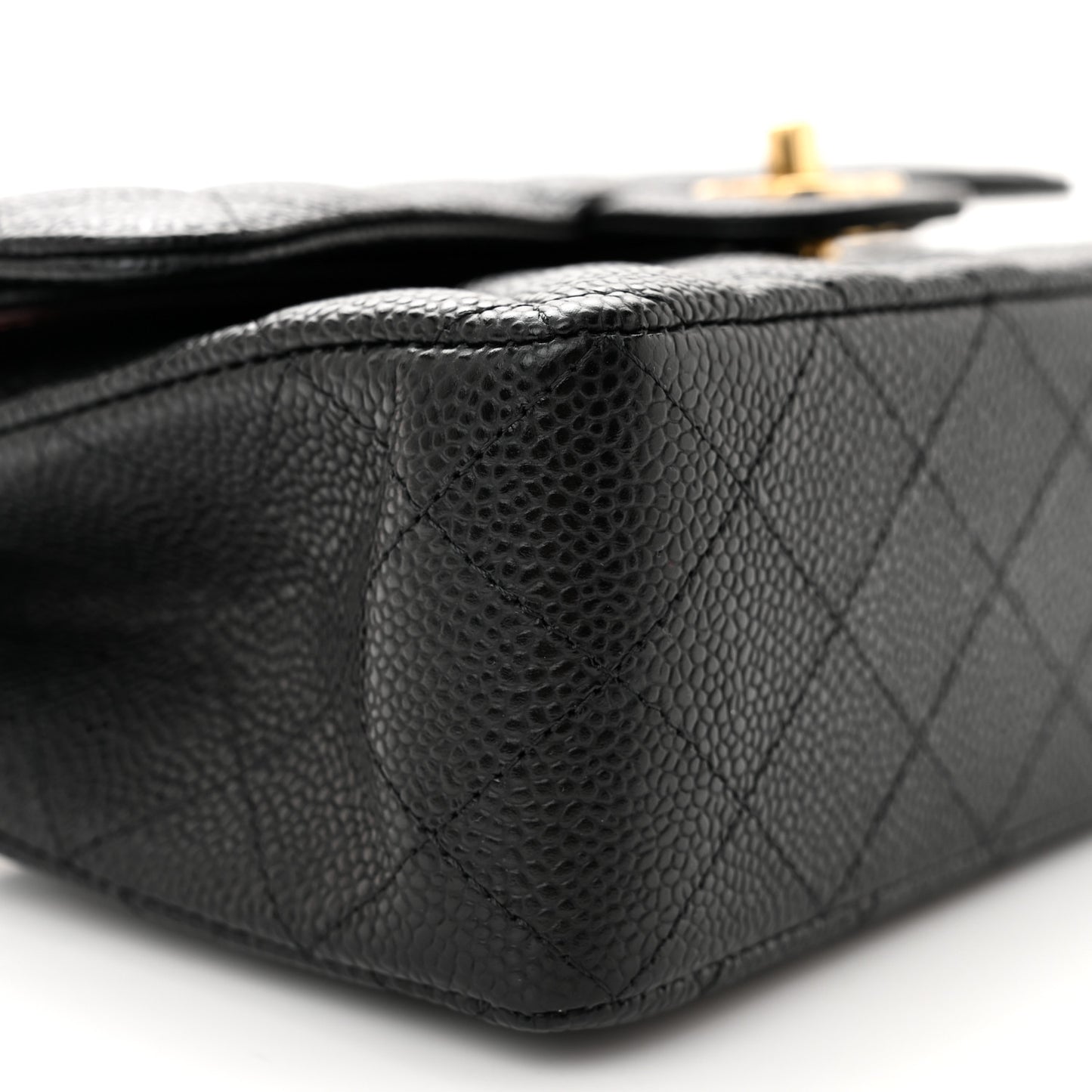 Caviar Quilted Small Double Flap Black