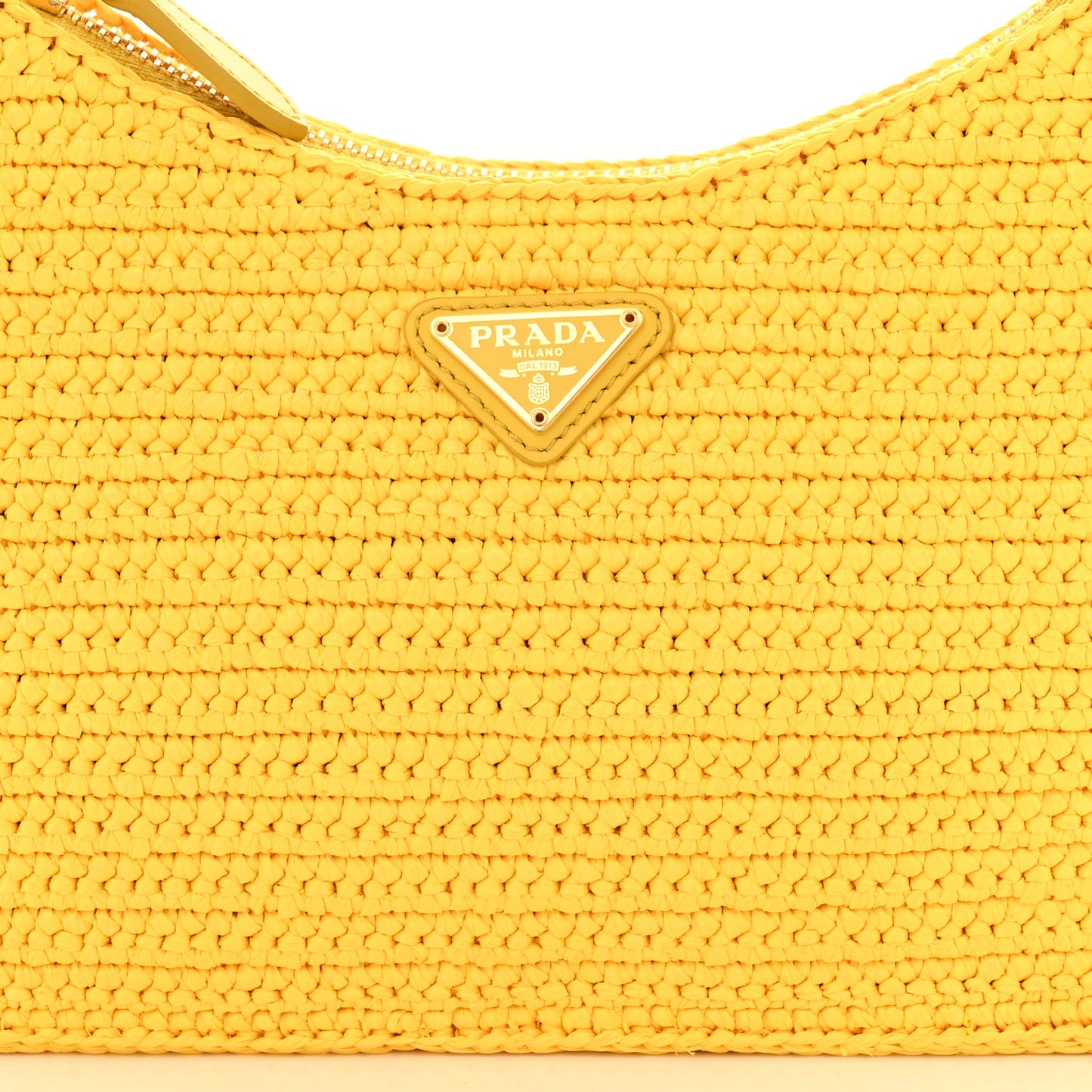 Yarn Raffia Effect Crochet Re-Edition 2005 Shoulder Bag Giallo