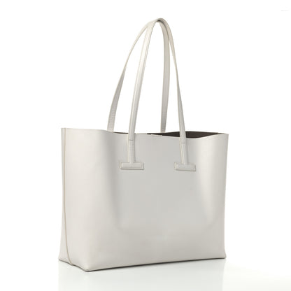 Tom Ford Grained Calfskin Small T Tote White 2 of 13
