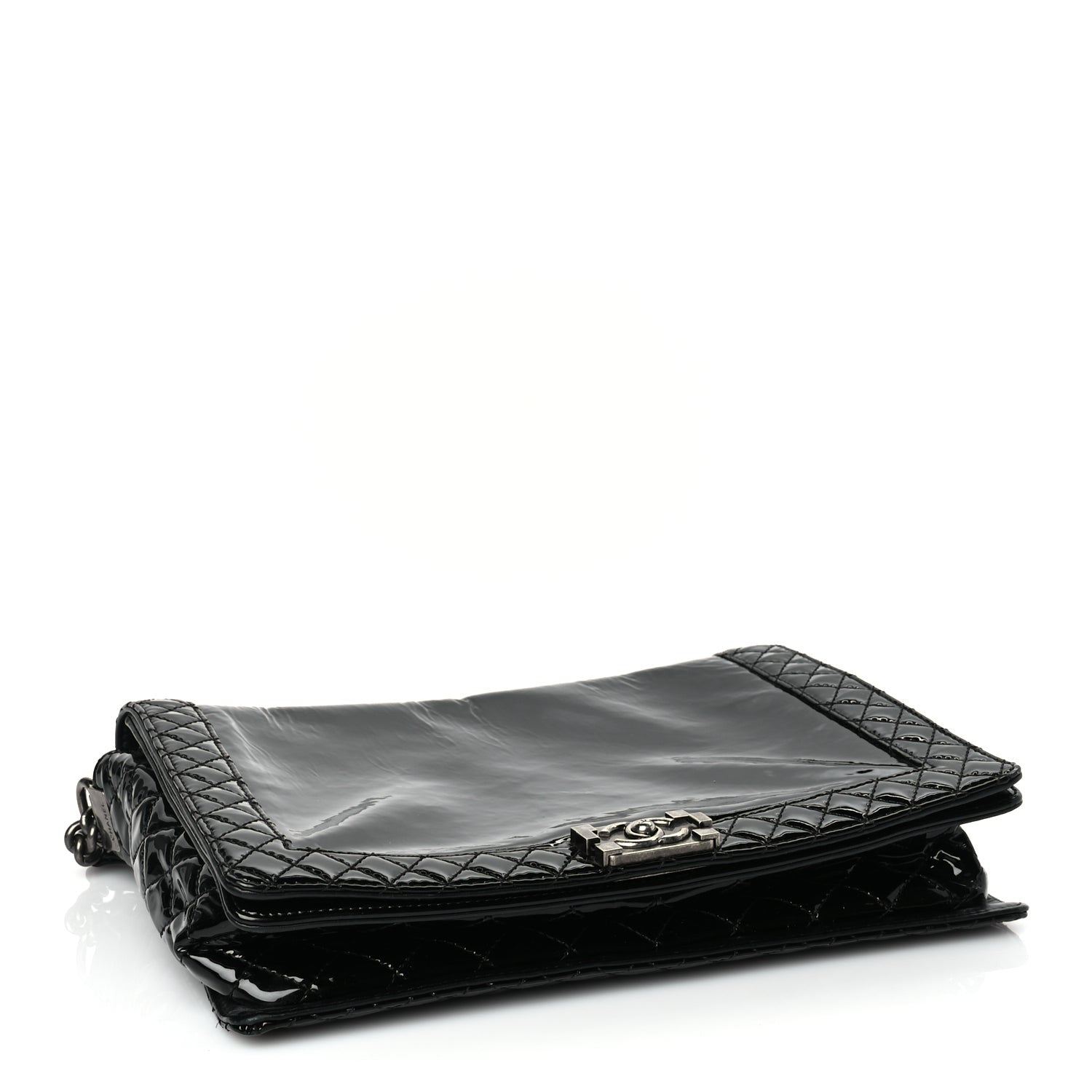 Chanel Patent Large Boy Reverso Flap Black 7 of 27
