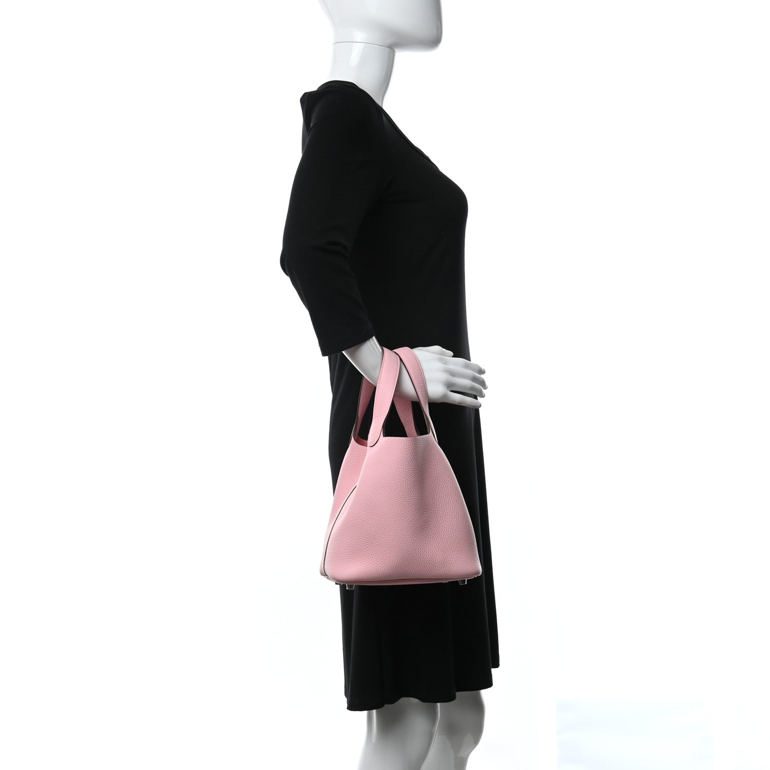 Hermes Taurillon Clemence Picotin Lock 18 PM Rose Sakura 2 of 9