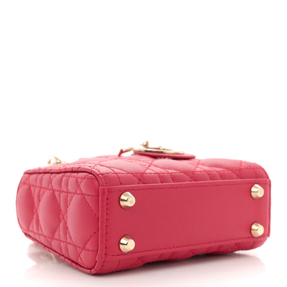 Christian Dior Lambskin Cannage Micro Lady Dior Red 4 of 12