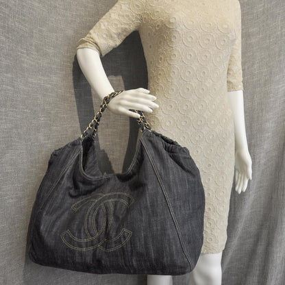 Chanel Denim XL Coco Cabas Tote Blue 2 of 10