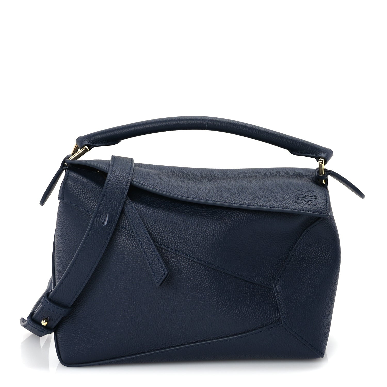 Loewe Soft Grained Calfskin Small Puzzle Edge Bag  Navy 1 of 16