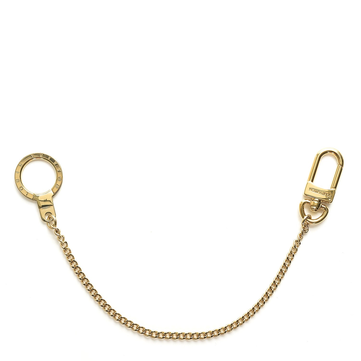 Louis Vuitton Metal Pochette Extender Key Ring Chain Gold 1 of 3