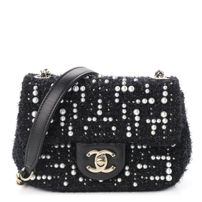Chanel Tweed Pearl Mini Cosmos Flap Black 1 of 9