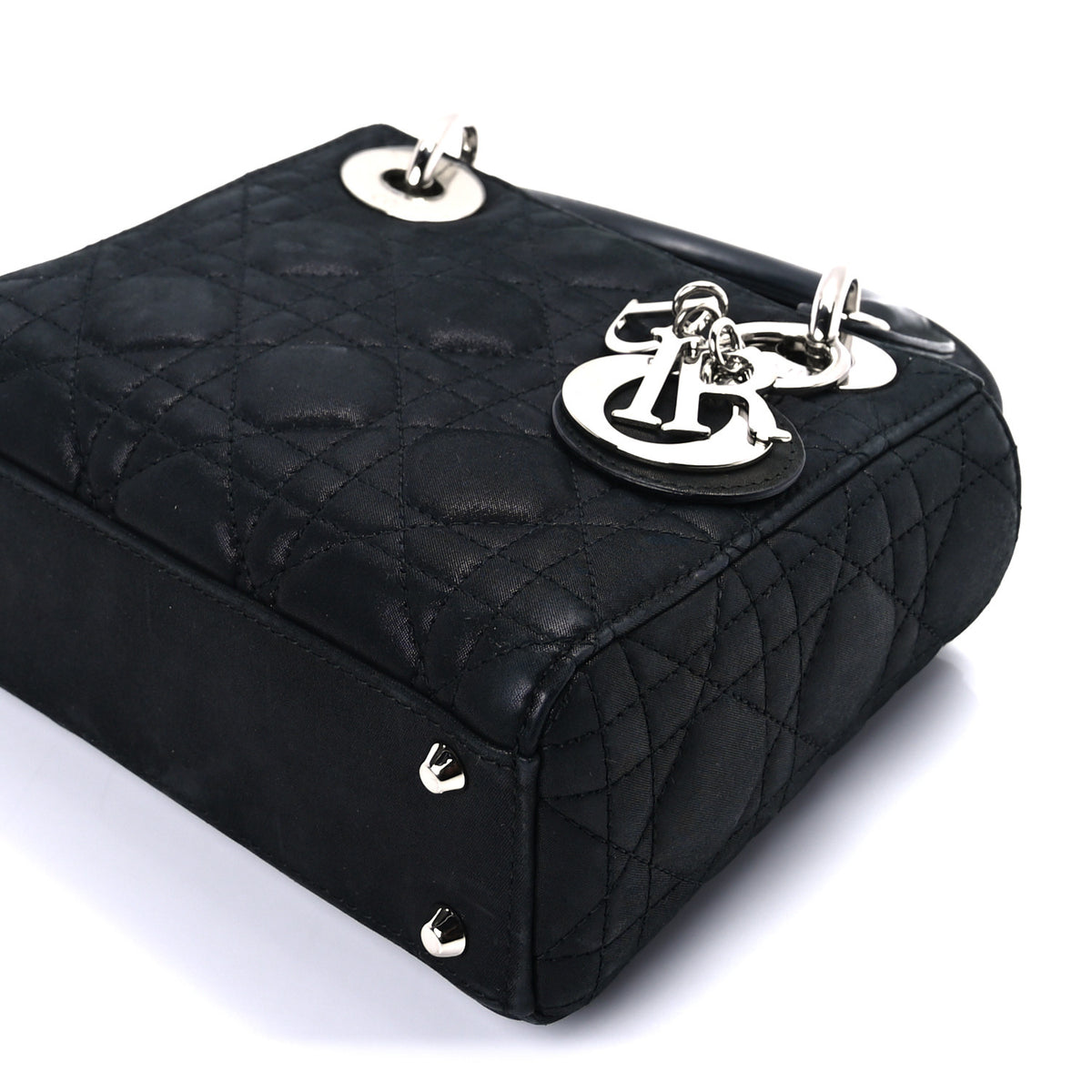 Christian Dior Metallic Lambskin Cannage Mini Lady Dior Black 8 of 8