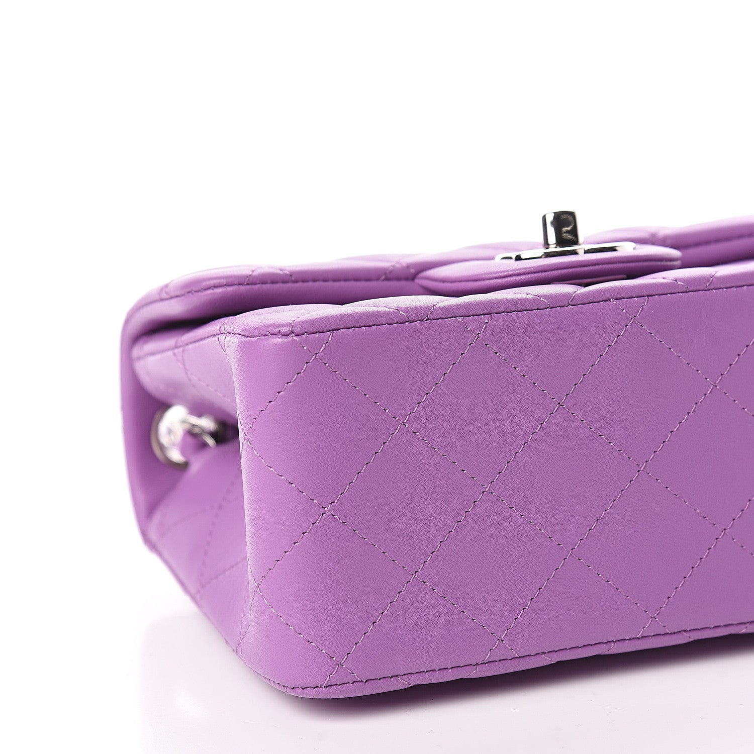 Chanel Lambskin Quilted Mini Square Flap Purple 9 of 11
