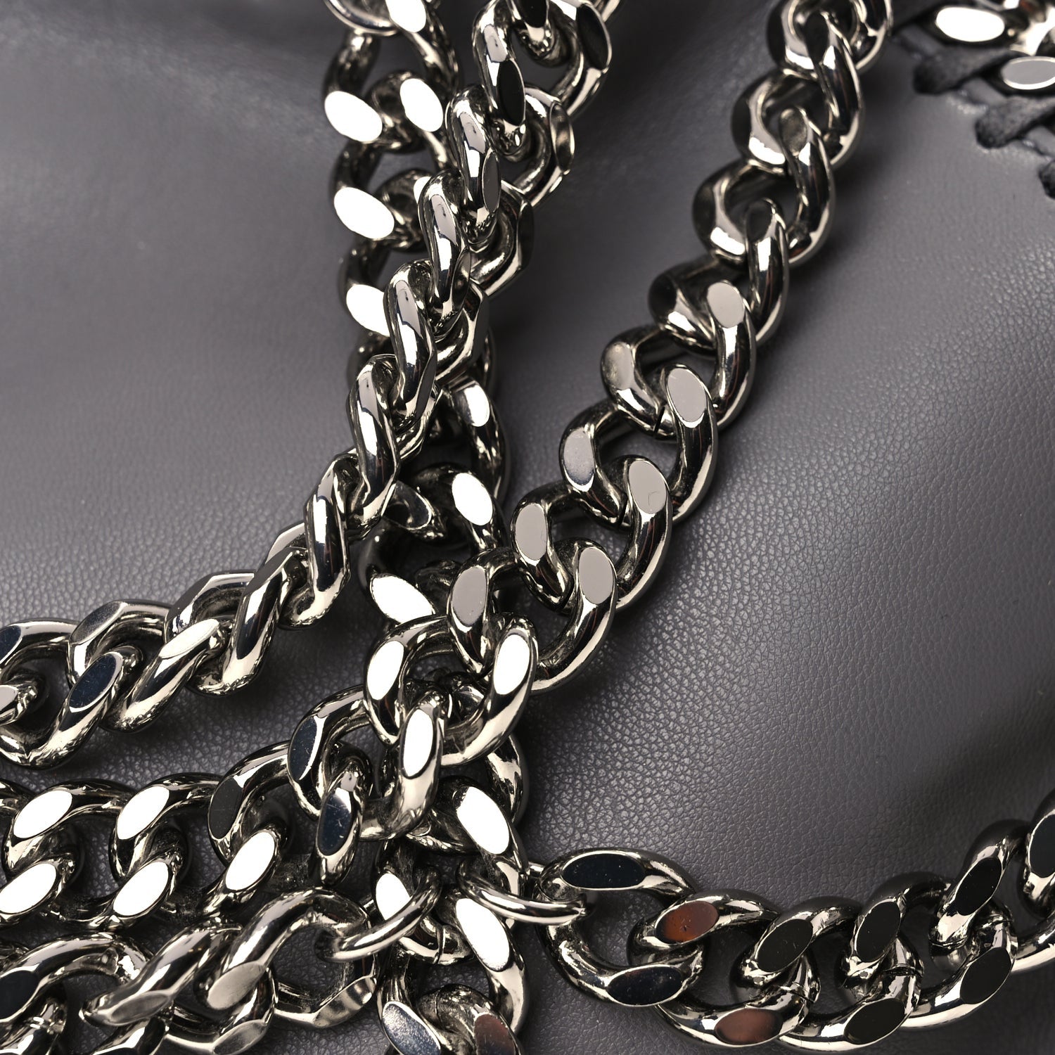 Stella McCartney Eco Alter Nappa Mini Falabella Chain Cage Tote Grey 7 of 9
