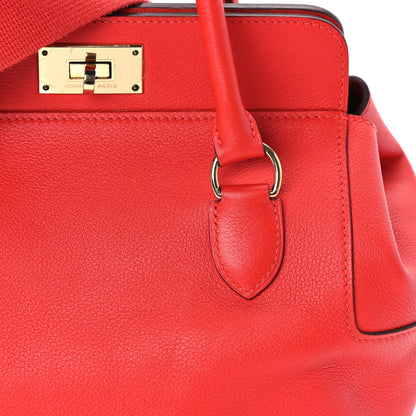 Hermes Evercolor Toolbox 20 Rouge Casaque 6 of 8
