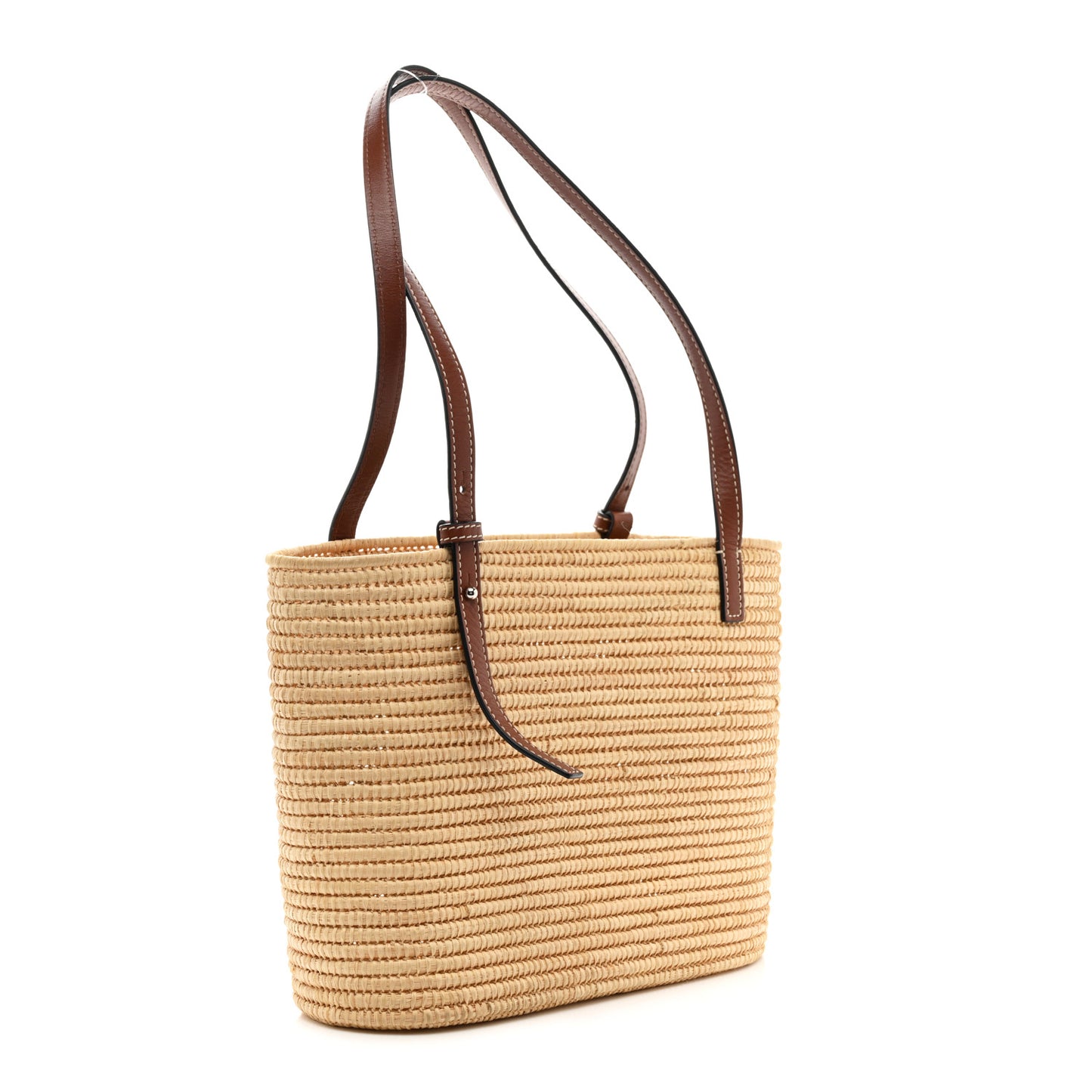Raffia Small Square Basket Tote Bag Natural Tan