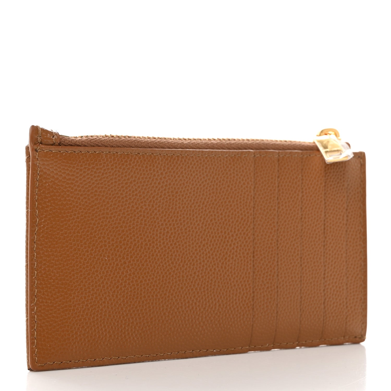 Saint Laurent Grain De Poudre Matelasse Chevron Monogram Fragments Zippered Card Case 3 of 8