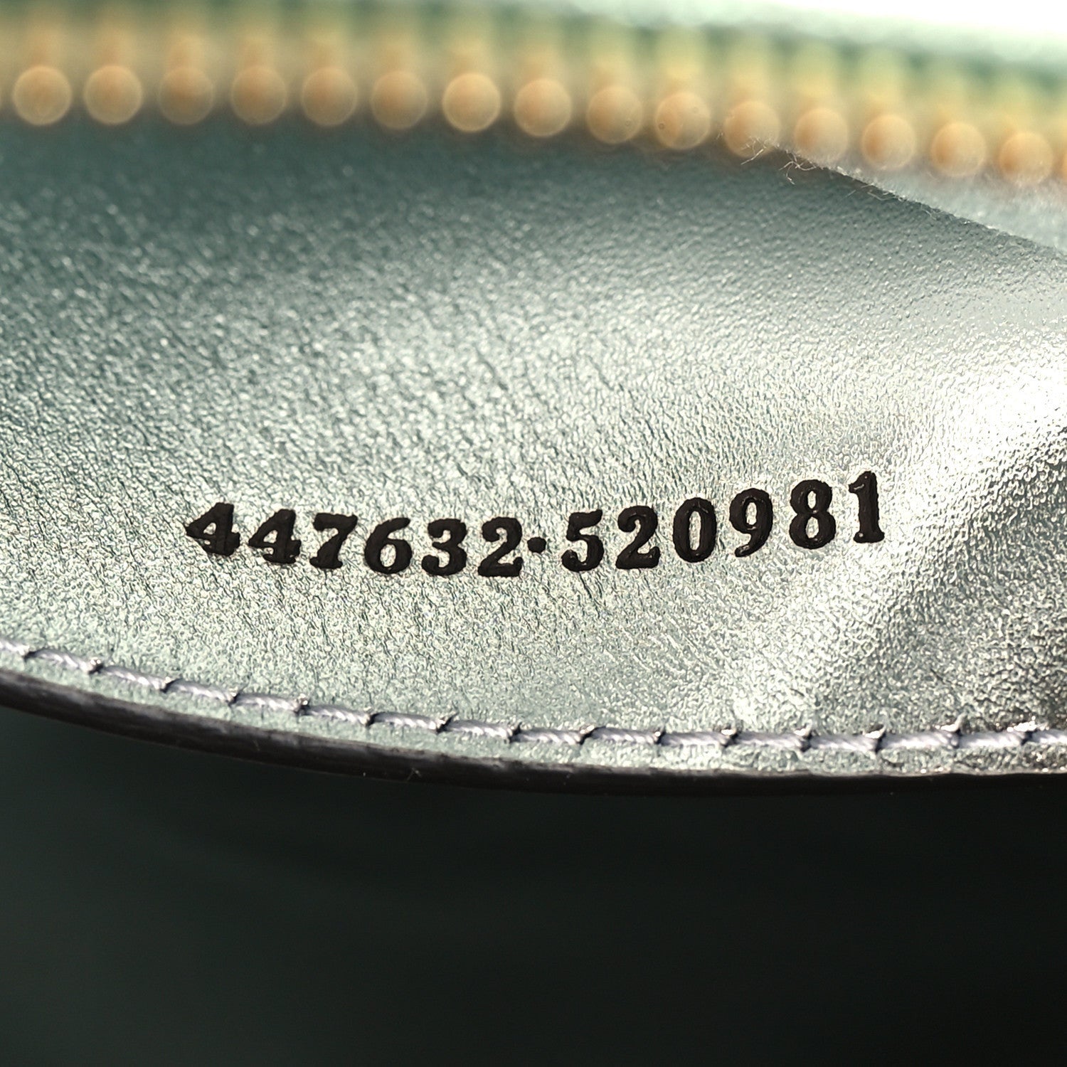 Gucci Iridescent Nappa Chevron Matelasse Small GG Marmont Chain Shoulder Bag Iridescent Salvy Green 7 of 7