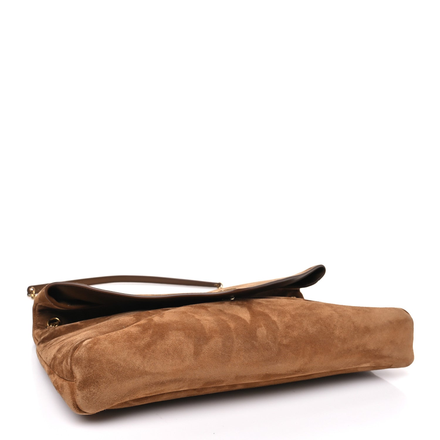 Saint Laurent Suede Large Cassandre Pouch On Chain Caramel Cognac 4 of 9