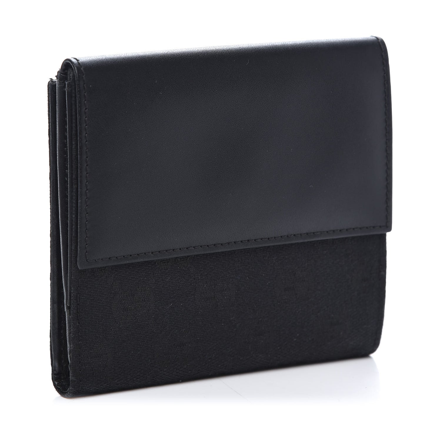 Monogram Piston Lock Compact Wallet Black