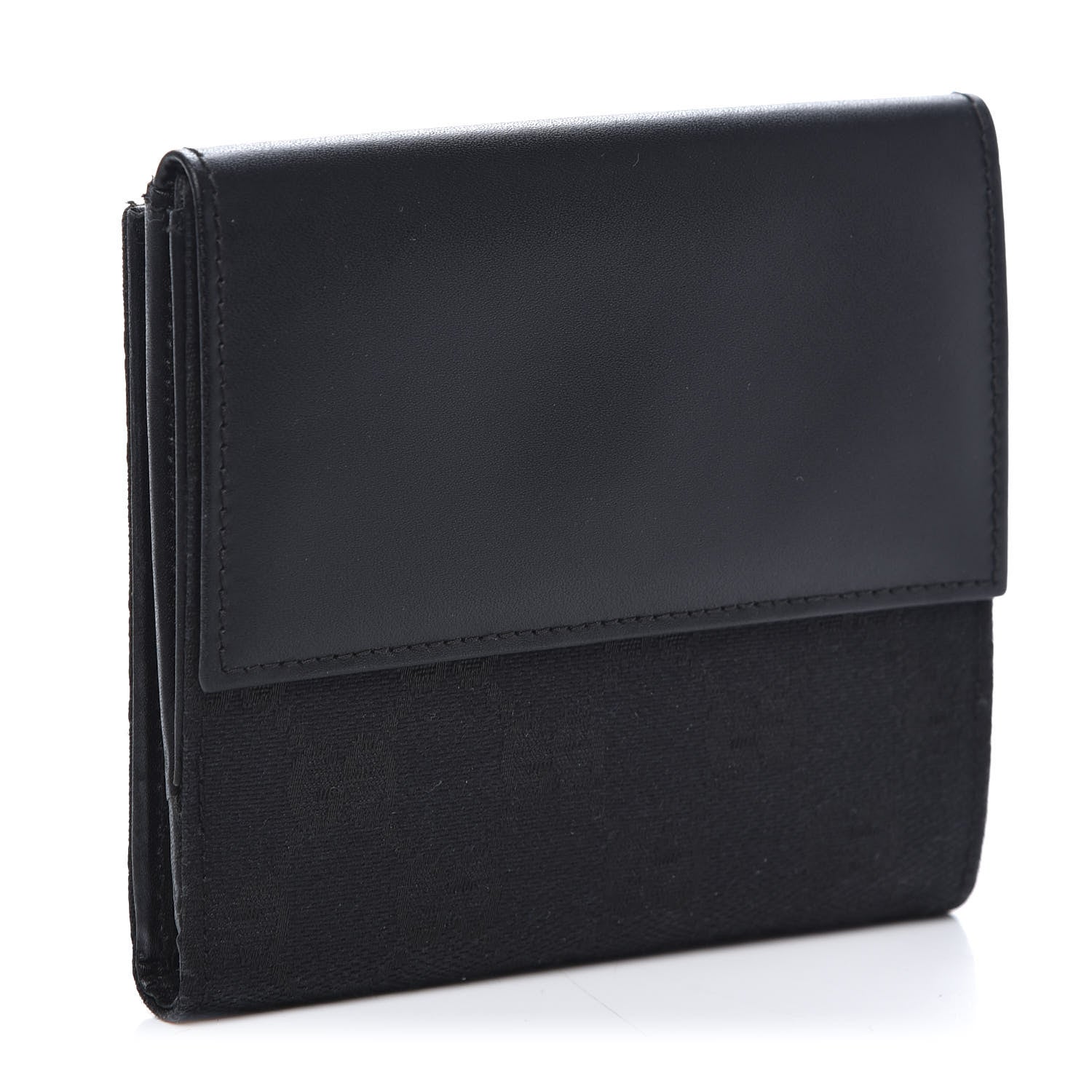 Gucci Monogram Piston Lock Compact Wallet Black 3 of 11