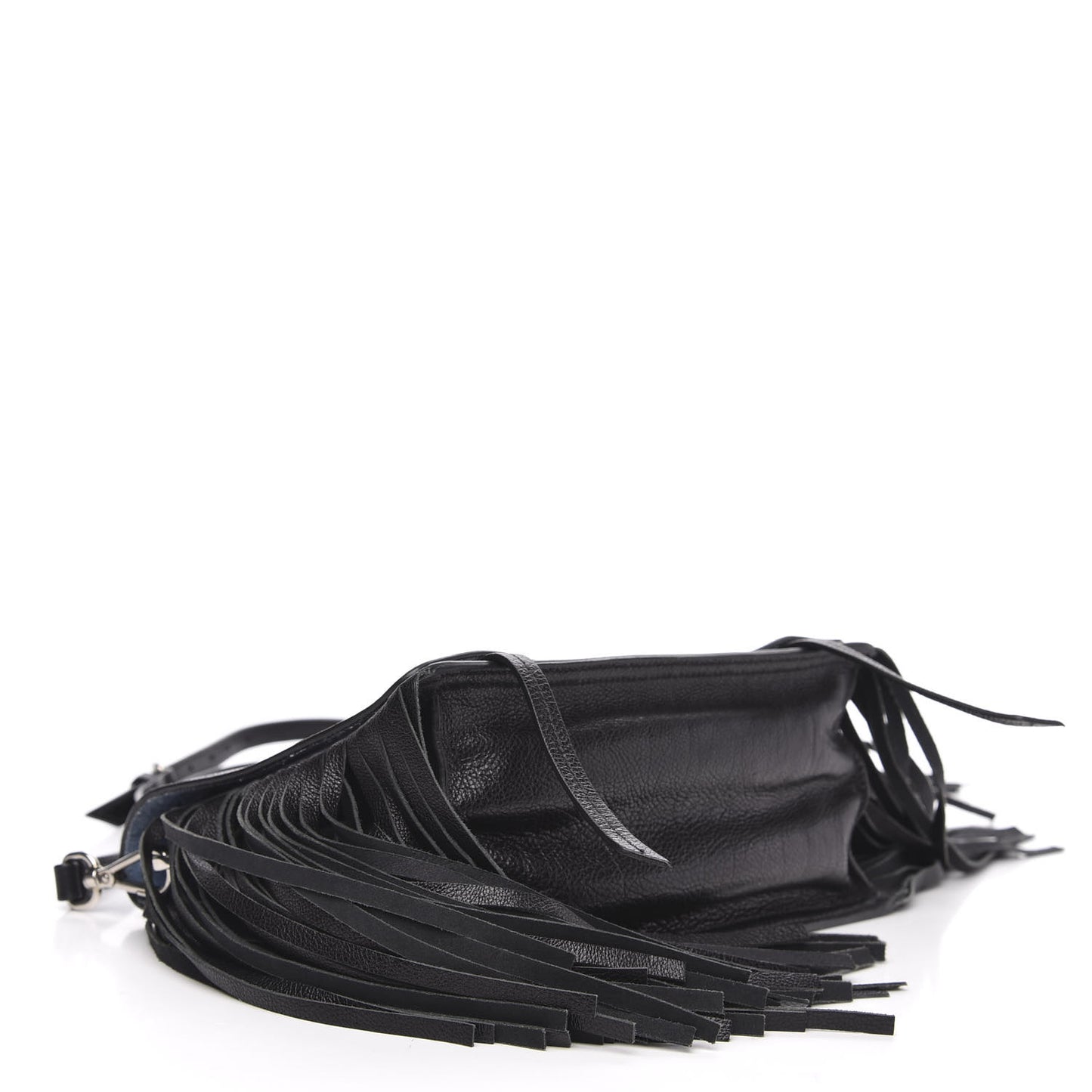 Glace Calf Etiquette Fringe Flap Black Astrale