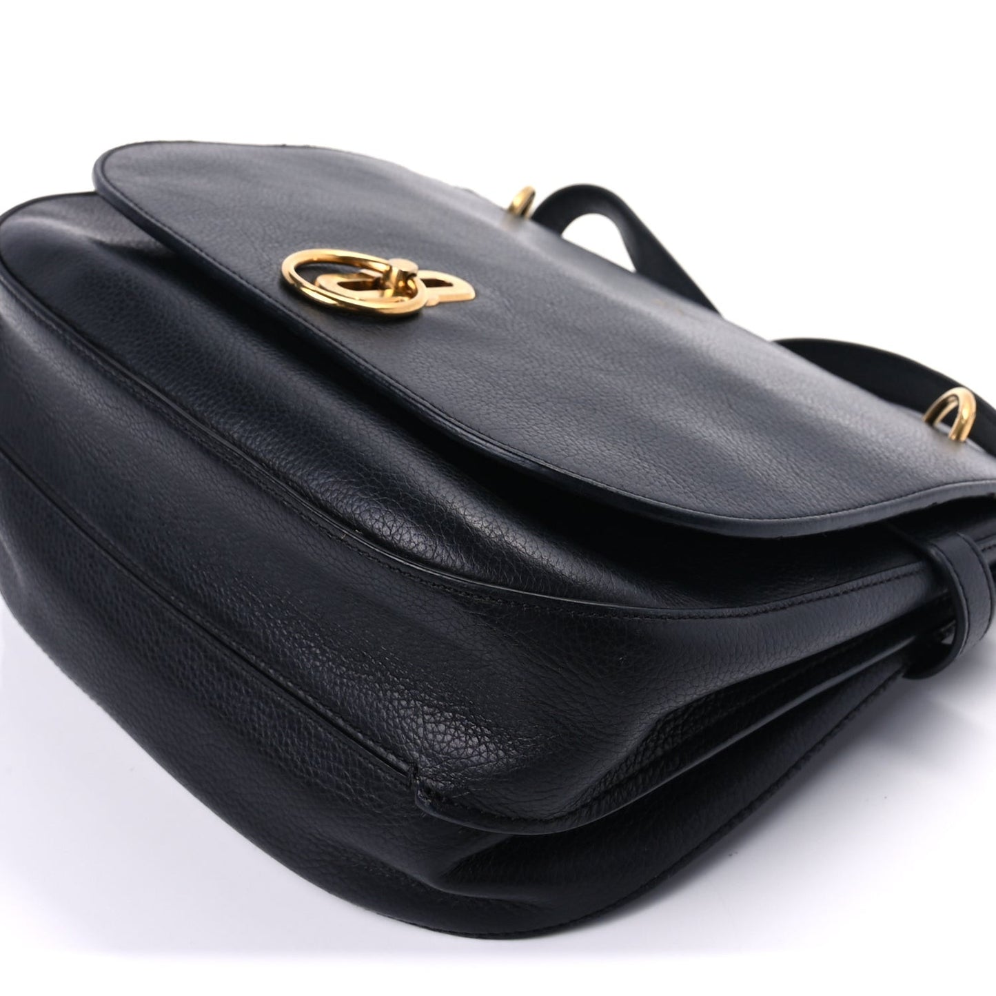 Small Classic Grain Calfskin Small Amberley Satchel  Black