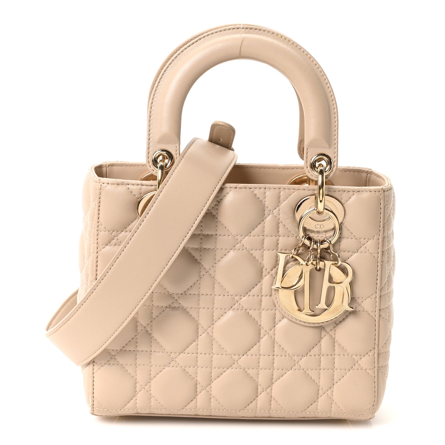 Christian Dior Lambskin Cannage Small My ABCDior Lady Dior Beige 1 of 10