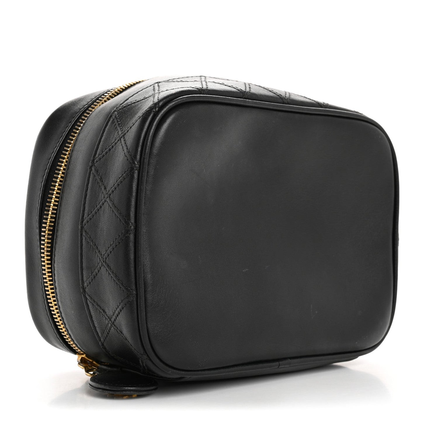 Lambskin Vanity Cosmetic Case Black