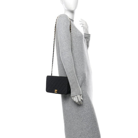 Lambskin Quilted Small Single Flap Black