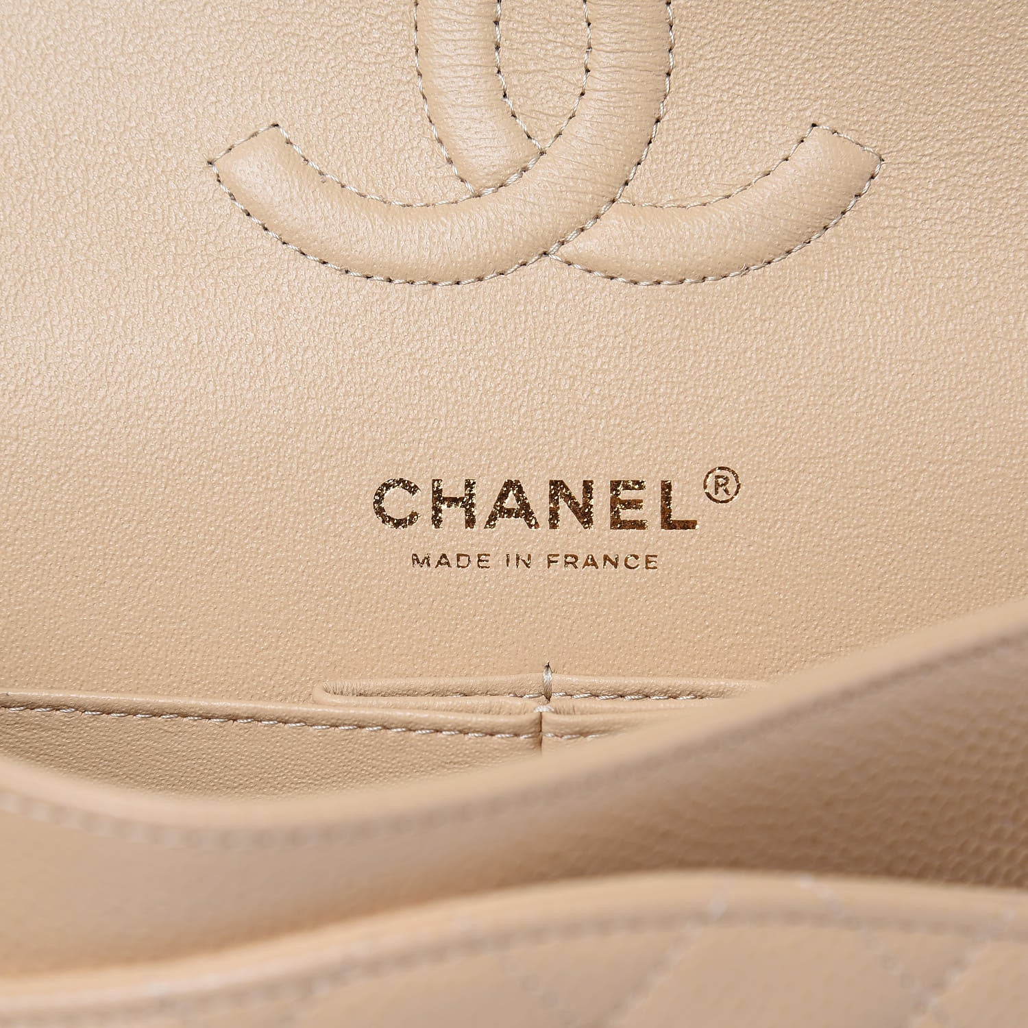 Chanel Caviar Quilted Medium Double Flap Beige 6 of 10