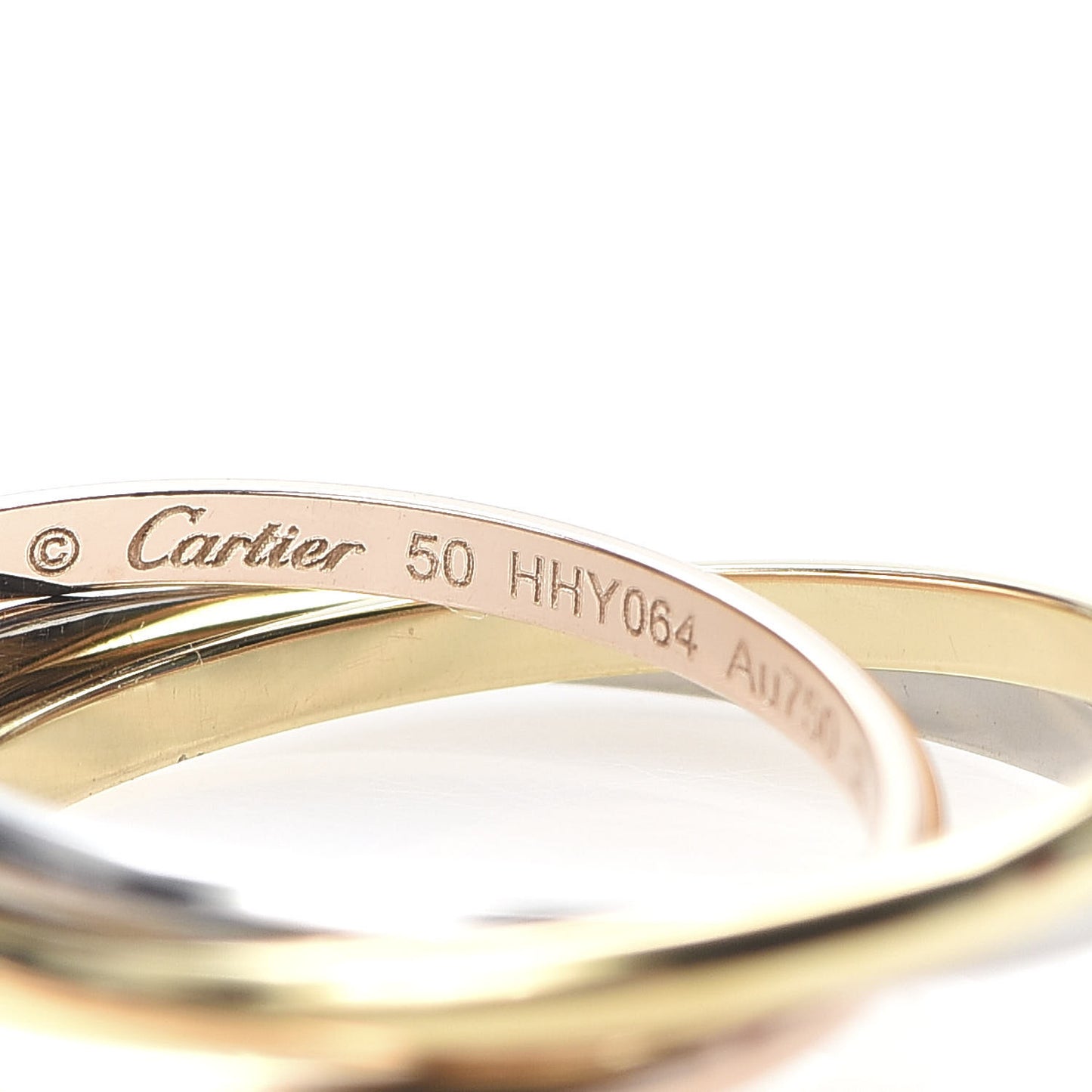 18K Pink Yellow White Gold Extra Small Trinity Ring 50 5.25