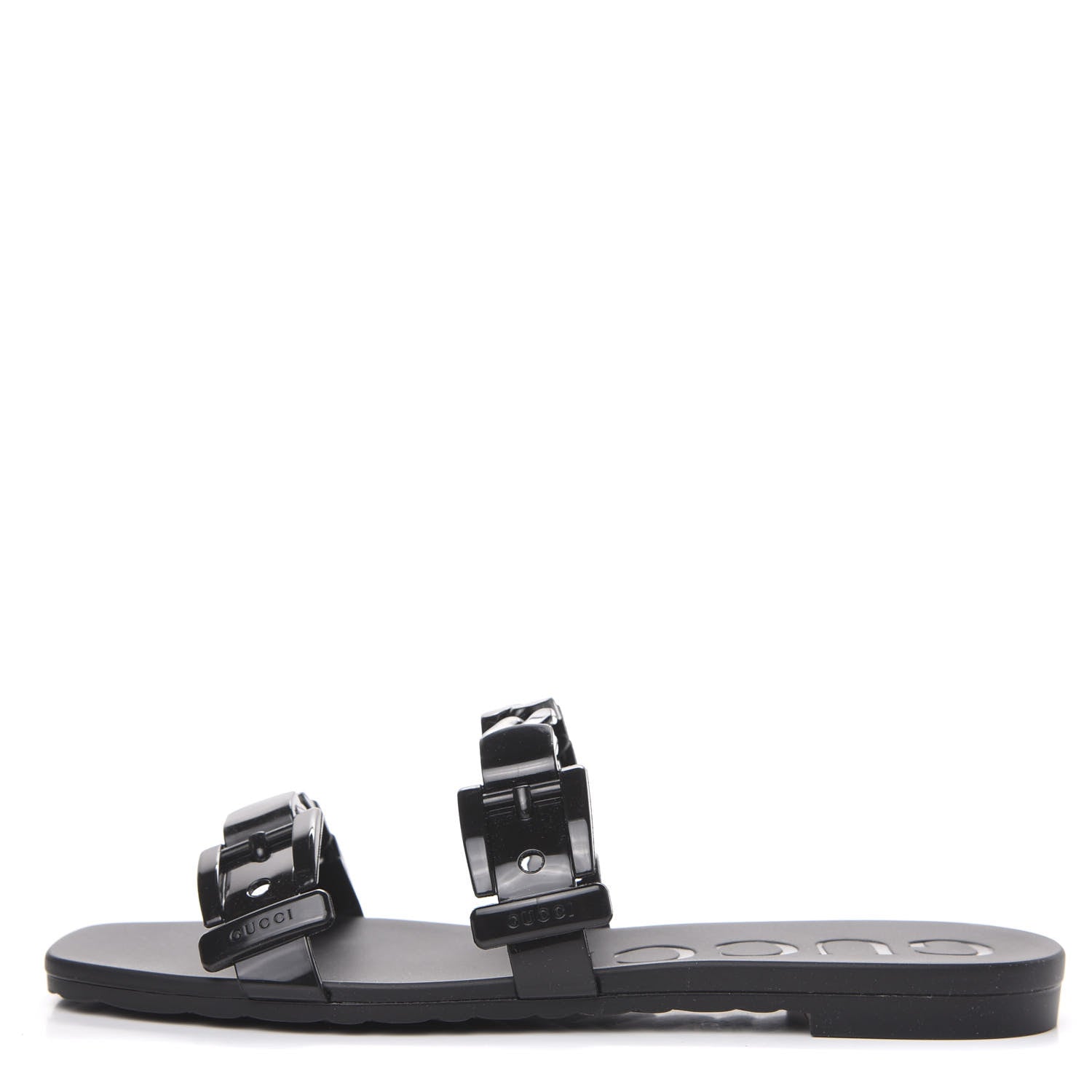 Gucci Rubber Womens Slide Sandals 36 Black 1 of 8