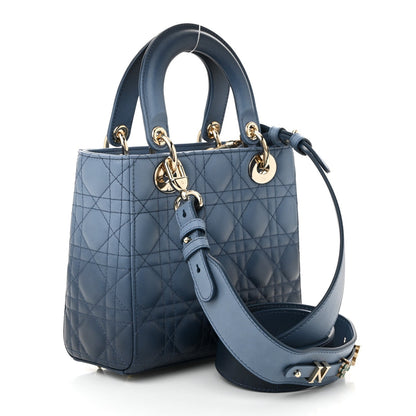 Christian Dior Lambskin Cannage Gradient Small My ABCDior Lady Dior Indigo Blue 3 of 7