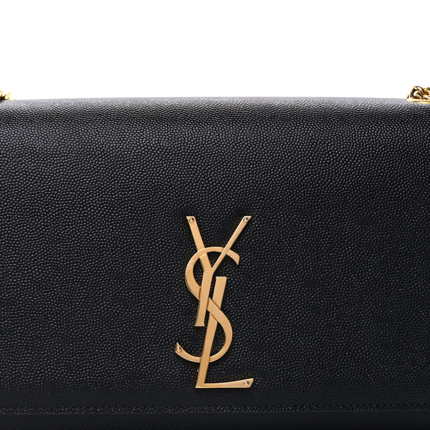Saint Laurent Grain De Poudre Medium Classic Monogram Kate Satchel Black 6 of 8