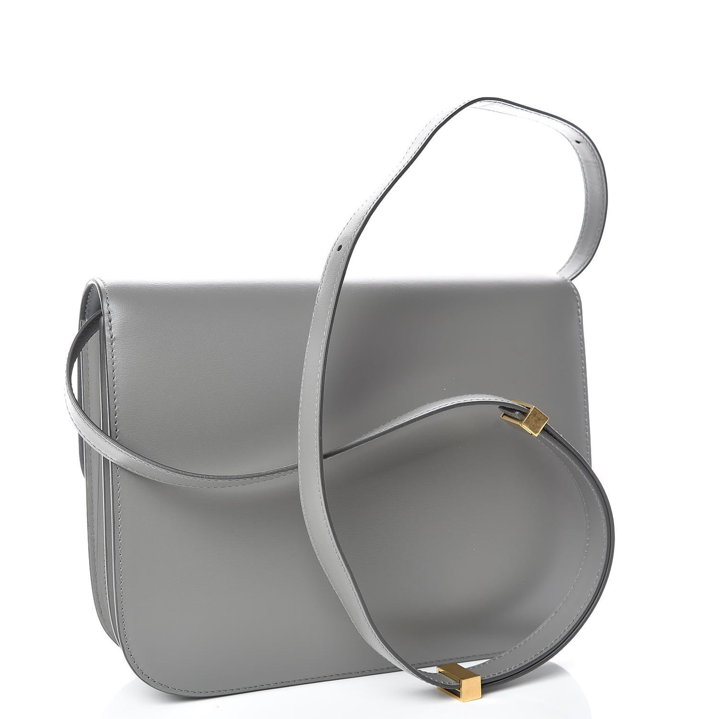 Box Calfskin Medium Classic Box Flap Bag Zinc