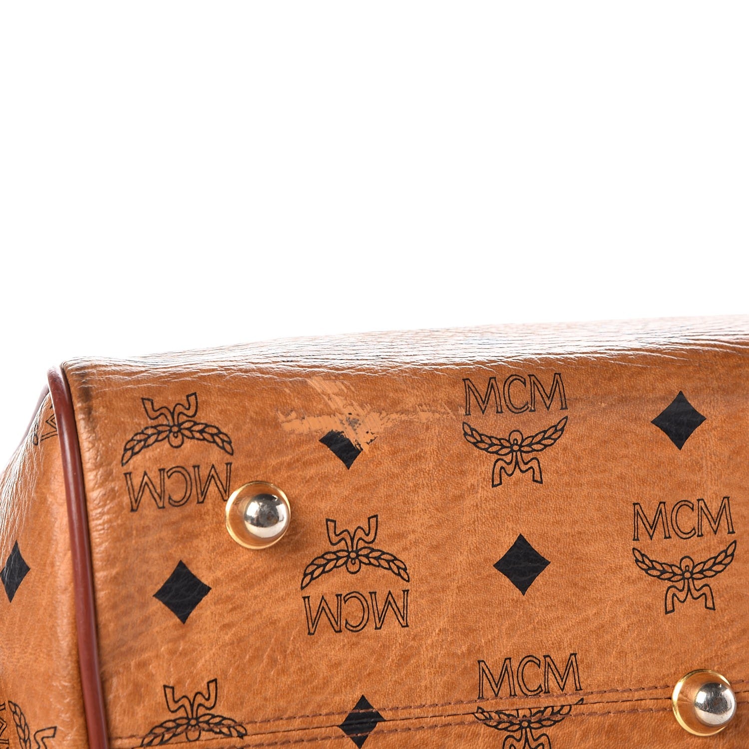 MCM Visetos Boston Bag Cognac 13 of 23