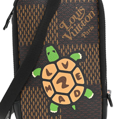 Louis Vuitton X NIGO Giant Damier Ebene Tortoise Double Phone Pouch 6 of 8