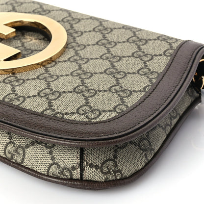 Gucci GG Supreme Monogram Textured Dollar Calfskin Blondie Chain Shoulder Flap Bag Beige Ebony New Acero 8 of 8