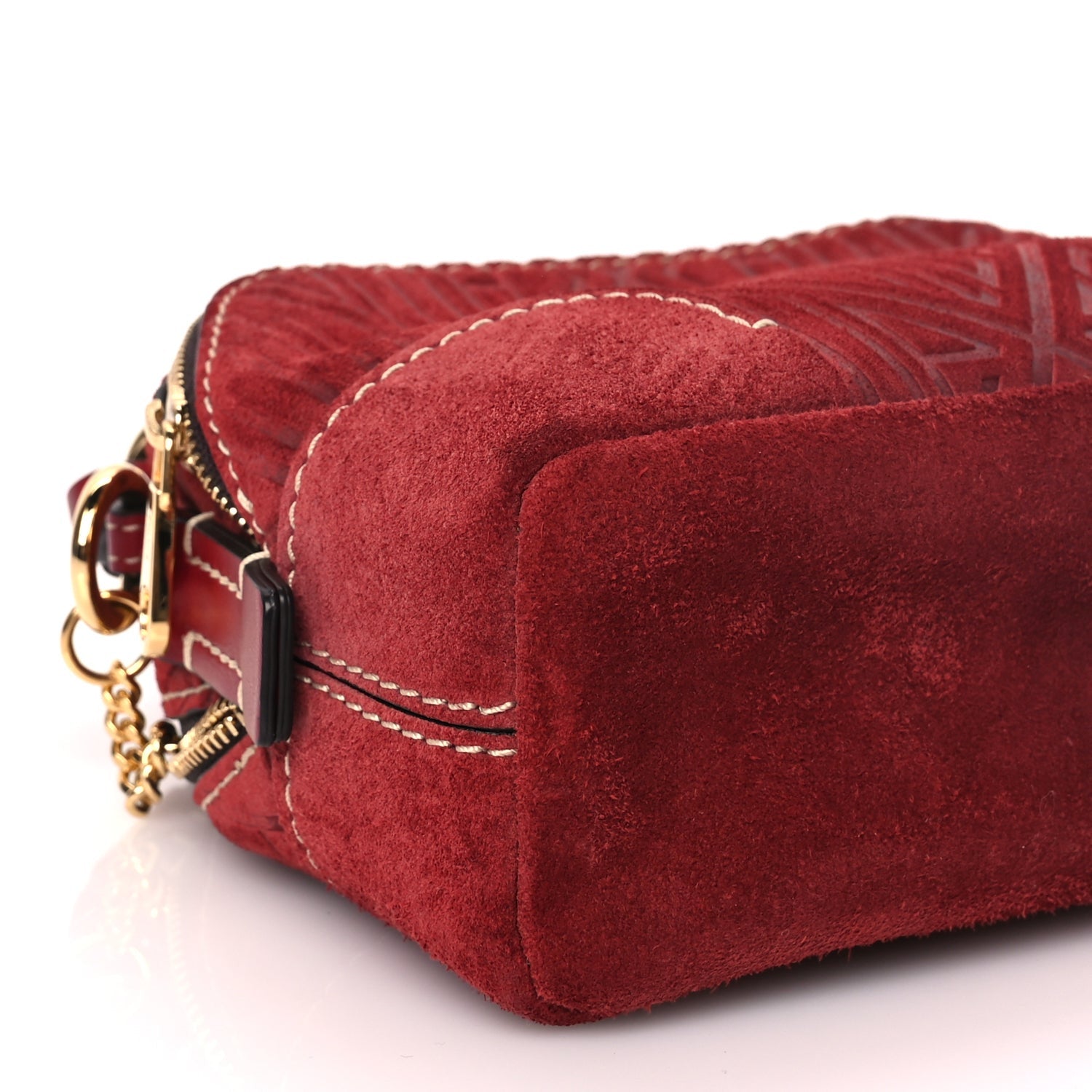 Chloe Suede Mini Daria Chain Bag Red 7 of 8
