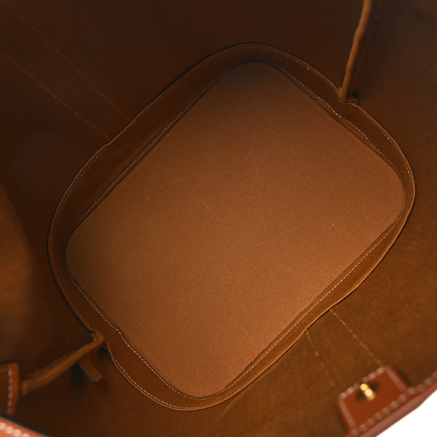 Celine Triomphe Canvas Calfskin Medium Bucket Bag Tan 5 of 10