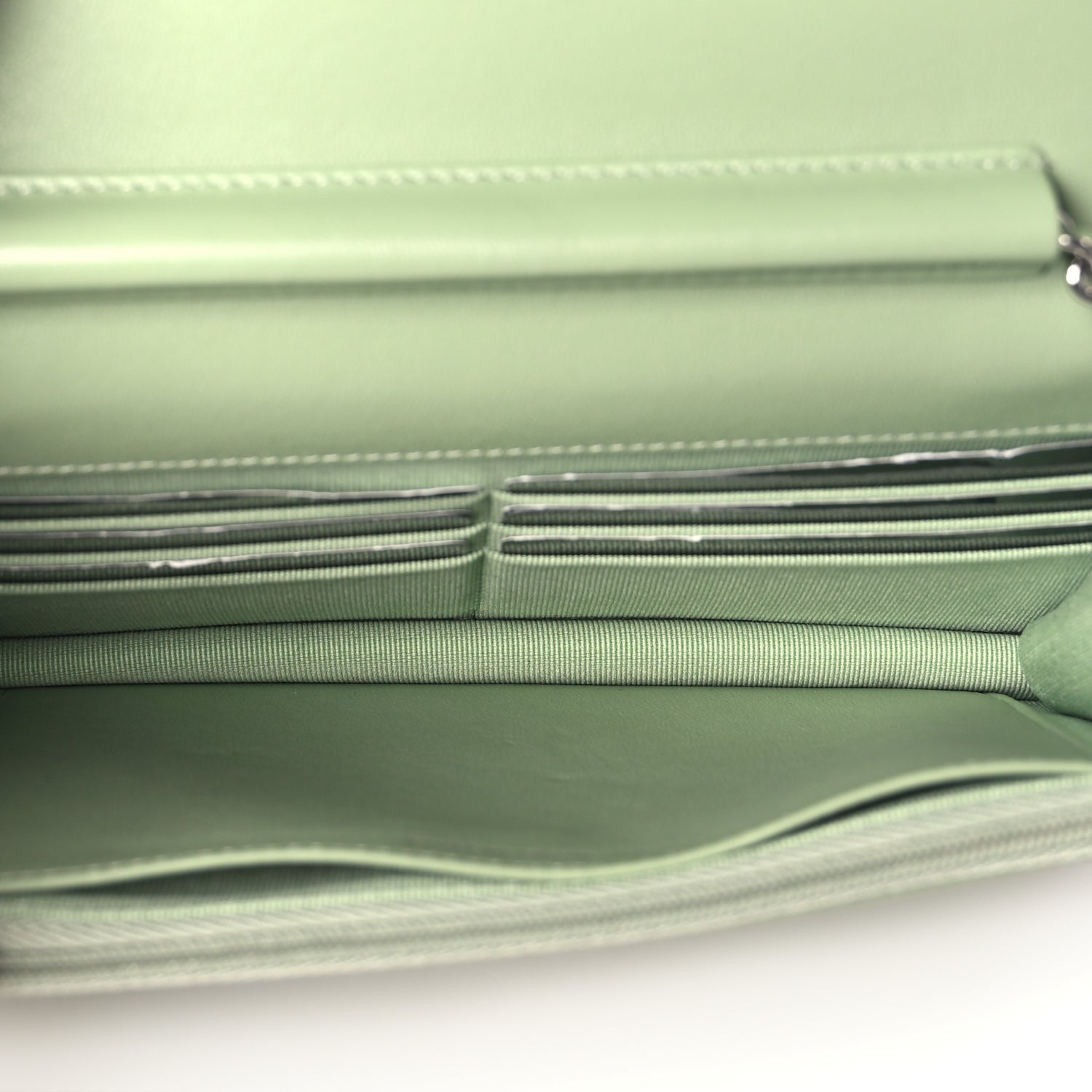 Chanel Lambskin Quilted Crystal Star Wallet On Chain WOC Green 4 of 9