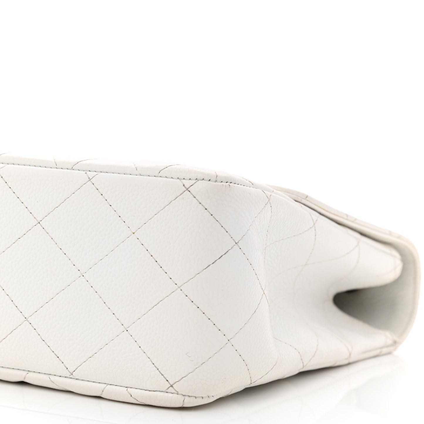 Caviar Quilted Jumbo Single Flap White