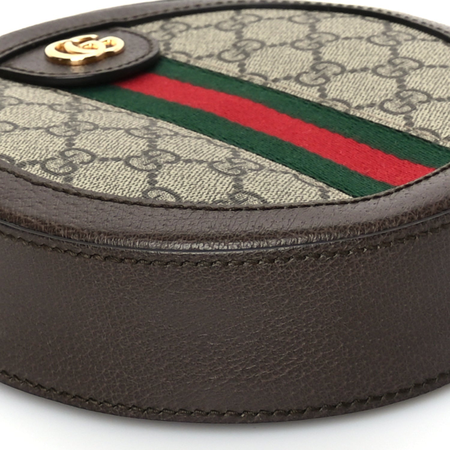 Gucci GG Supreme Monogram Web Mini Ophidia Round Shoulder Bag Brown 7 of 8