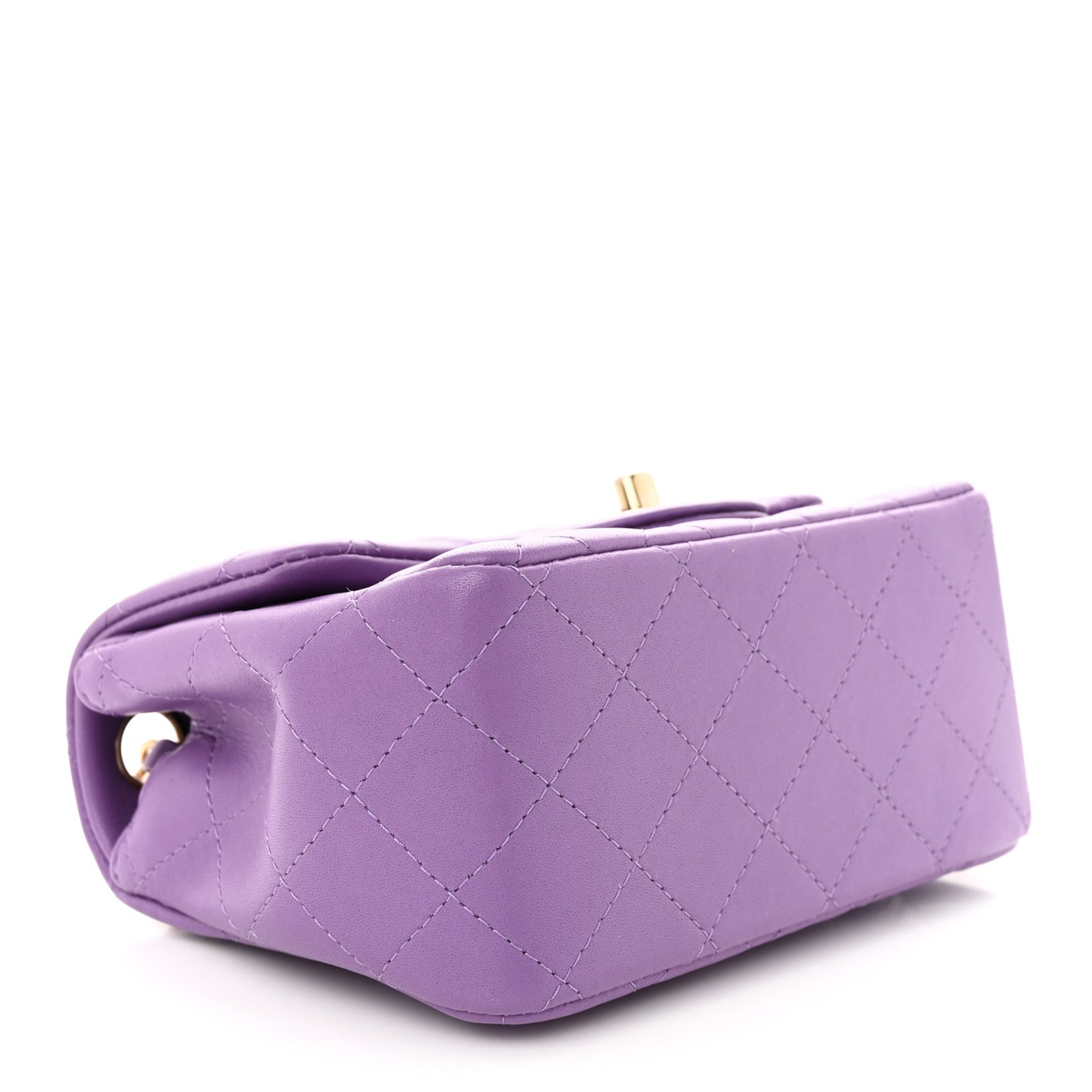 Lambskin Quilted Mini Square Flap Purple