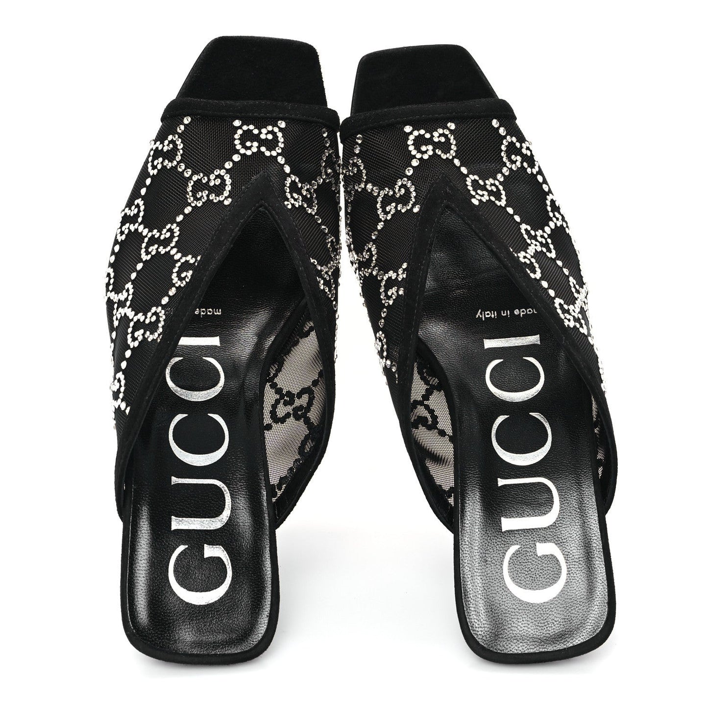 Tela Retino Kid Scamosciato Crystal GG Monogram Square G Black