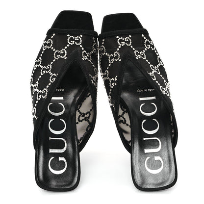 Gucci Tela Retino Kid Scamosciato Crystal GG Monogram Square G Black 2 of 7