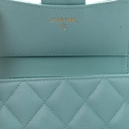 Chanel Caviar Quilted Compact Flap Wallet Light Blue 9 of 11