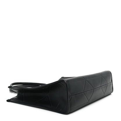 Prada Soft Calfskin Triangolo Symbole Embossed Medium Tote Black 4 of 10