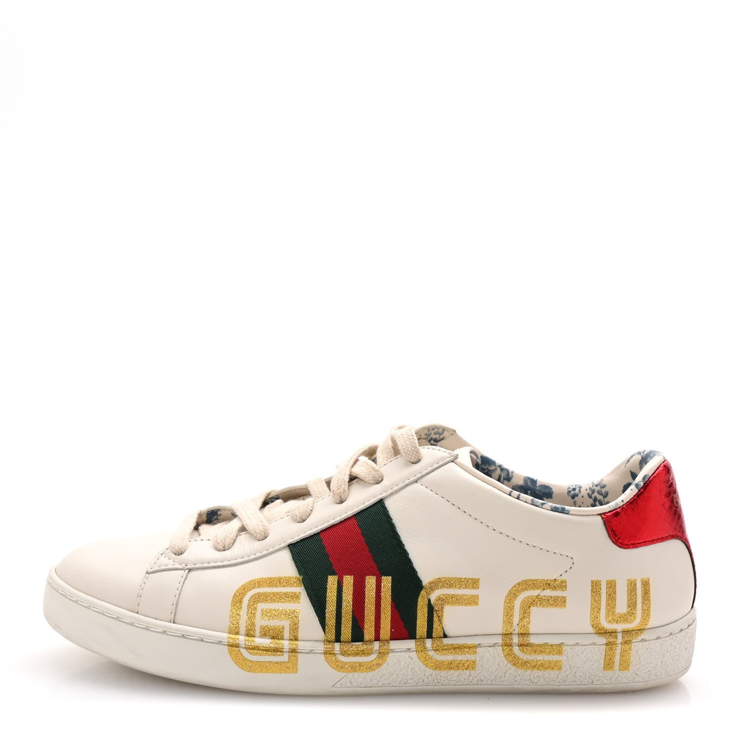 Gucci X SEGA Calfskin Ayers Web Guccy Womens Ace Sneakers 37 White 1 of 7