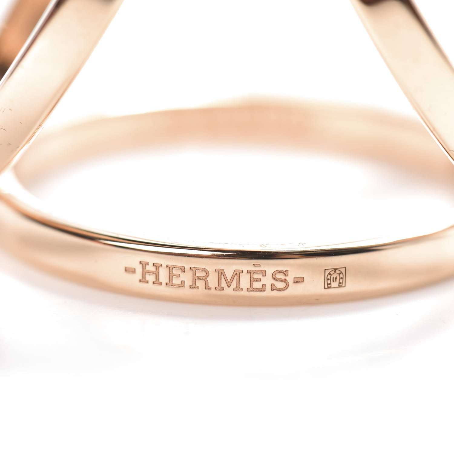Hermes Permabrass Rose Gold Plated Trio Scarf Ring 4 of 4